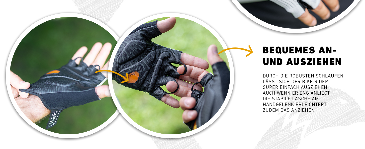 Велосипедні рукавички Valkental® з підкладкою | М'які та дихаючі | Для чоловіків та жінок | Безпальцеві рукавички для MTB/шосе/трекінгу | Короткі та легкі рукавички з відбиваючими елементами L Advanced