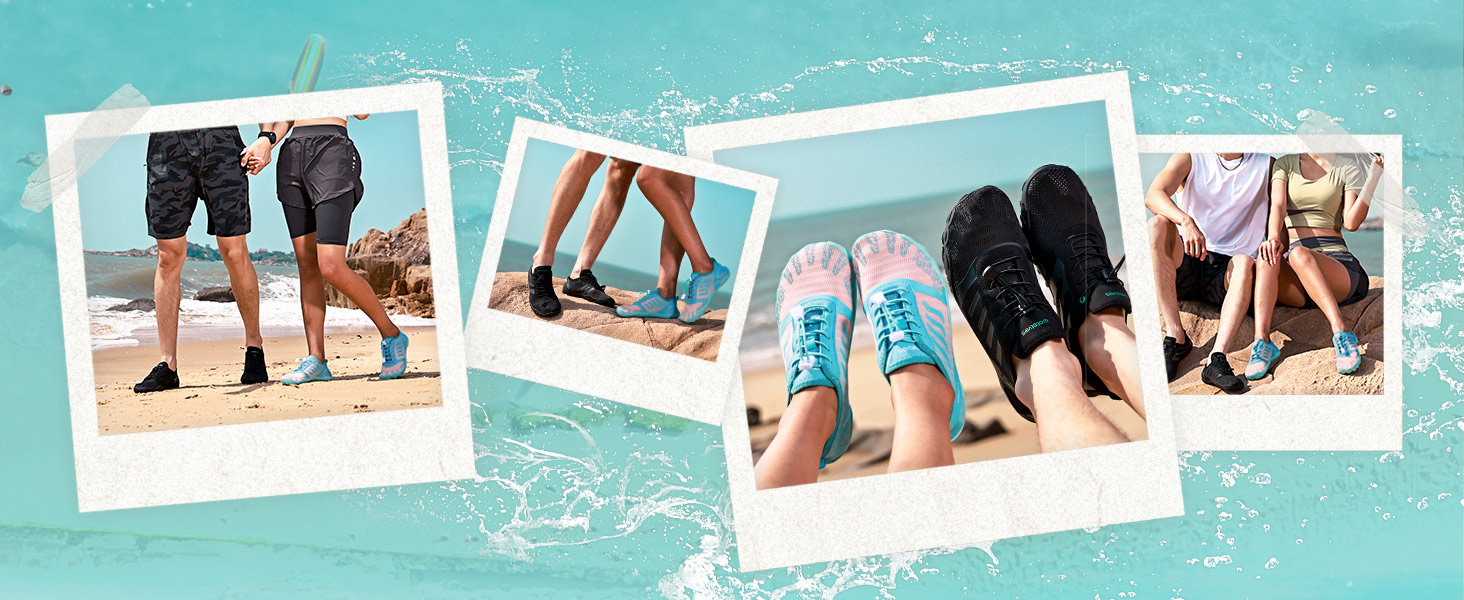 Водні черевики для жінок та чоловіків WateLves, підошва з неслизьким покриттям, широка передня частина, блакитний колір, розмір 37 EU