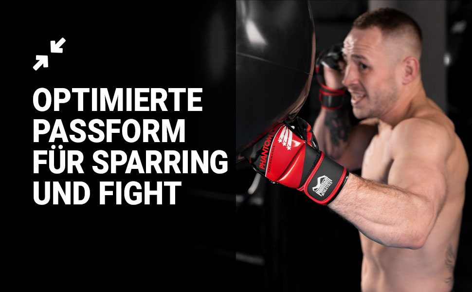 Боксерські рукавички Phantom Apex | Професійні рукавички для спарингу, бою, боксу, фріфайту (Raider - Чорний/Червоний, L-XL)