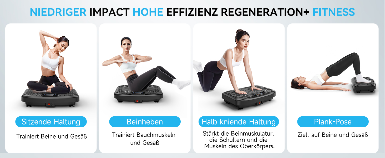 Віброплатформа з керуванням через додаток, пультом та LED-дисплеєм, до 220 кг, 199 рівнів вібрації для дому, Bluetooth, гуми для тренувань, 200W