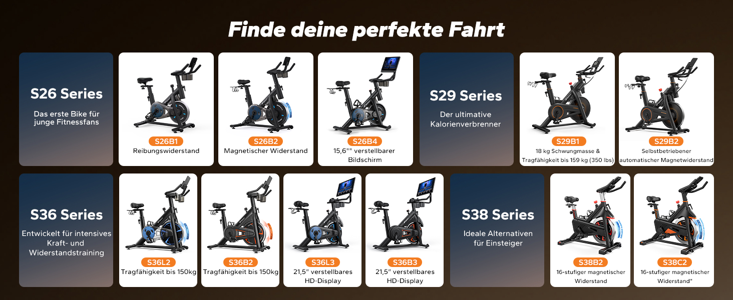 Велотренажер MERACH з магнітним опором, тихий, для дому, 158 кг, з додатком, чорний