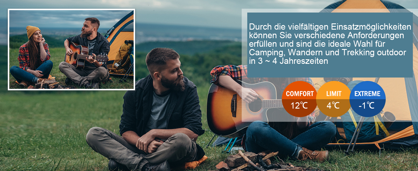 Спальний мішок ультралегкий, компактний, 3-4 сезони, для кемпінгу та трекінгу, чорний