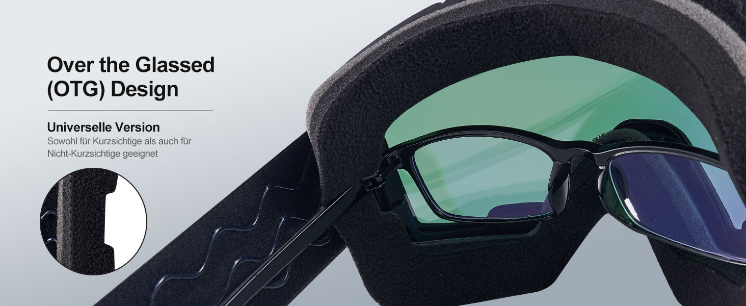 Одоланд Скі-маска для сноуборду та лиж для жінок та чоловіків з 2 змінними лінзами та чохлом, антитуманне покриття, захист від УФ-променів, сумісна з шоломом, для хлопчиків та дівчаток, чоловіків та жінок, темно-сріблястий (VLT 15%)