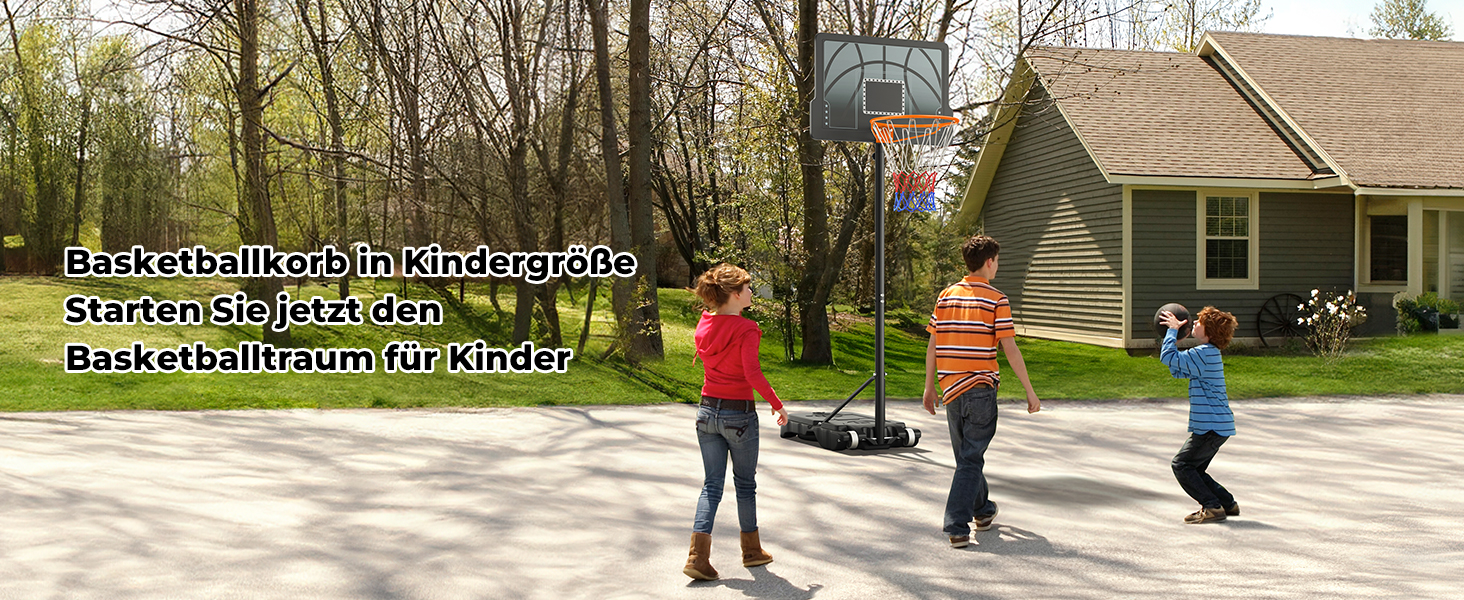 Баскетбольне кільце Yohood Outdoor Kids, баскетбольні кільця з регульованою висотою підставки 110-210 см, портативне баскетбольне кільце в приміщенні/на вулиці стійке до погодних умов чорне