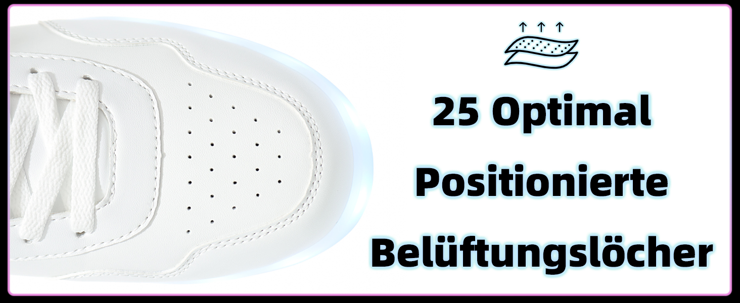 APTESOL LED кросівки високі, світлодіодні, USB зарядка, для жінок та чоловіків (36 EU, білі)