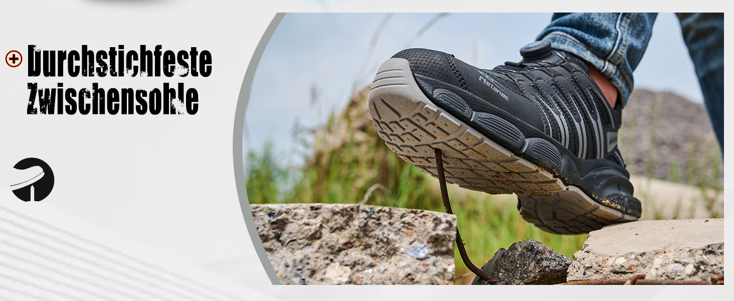 Чоловічі та жіночі робочі черевики з металевим носком, зручні та дихаючі, широка колодка, гумова підошва, сірі, 42 EU