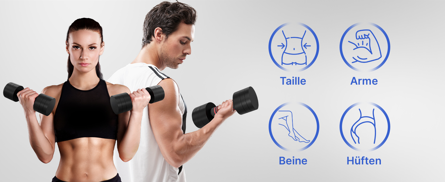 Набір гантелей Neolymp 2шт, регульовані 1,75-10 кг – сталеві гантелі, компактний набір, пінопластова ручка, чорний хром, 2 x 1,75 - 5 KG