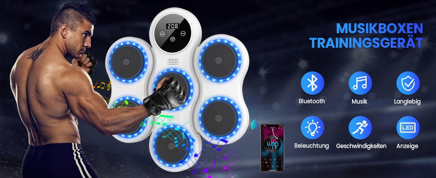 Музичний бокс-машина IERAKOR з LED, Bluetooth, рукавичками, 9 режимами швидкості, лічильником, для дітей та дорослих