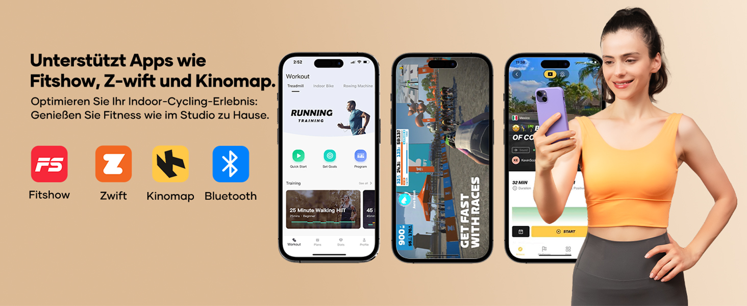 Велотренажер Neu Toputure з вимірюванням пульсу, 15 кг маховик, магнітний опір, до 160 кг, тримач для планшета, тримач для напоїв, помаранчевий