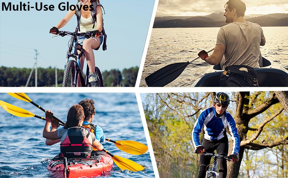 Велосипедні рукавички MOREOK - рукавички для велоспорту, півпальчикові, 5 мм SBR гель, антиковзаючі, амортизуючі, для гірського велосипеда, унісекс, чоловічі/жіночі, білі, розмір L