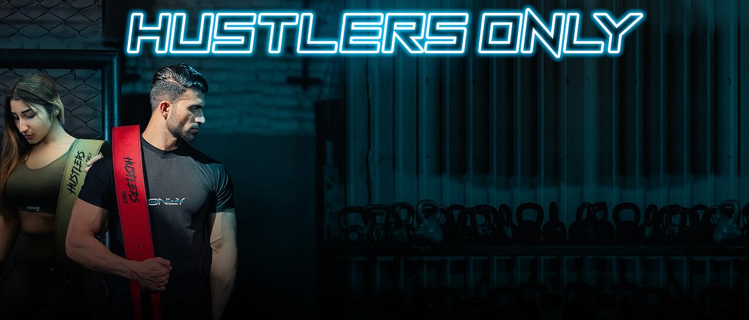 Понти лише для сильних: Пояс для важкої атлетики Hustlers Only з пряжковою застібкою, шкіряний, для пауерліфтингу, бодібілдингу, кросфіту, 10 мм, для чоловіків та жінок, чорний