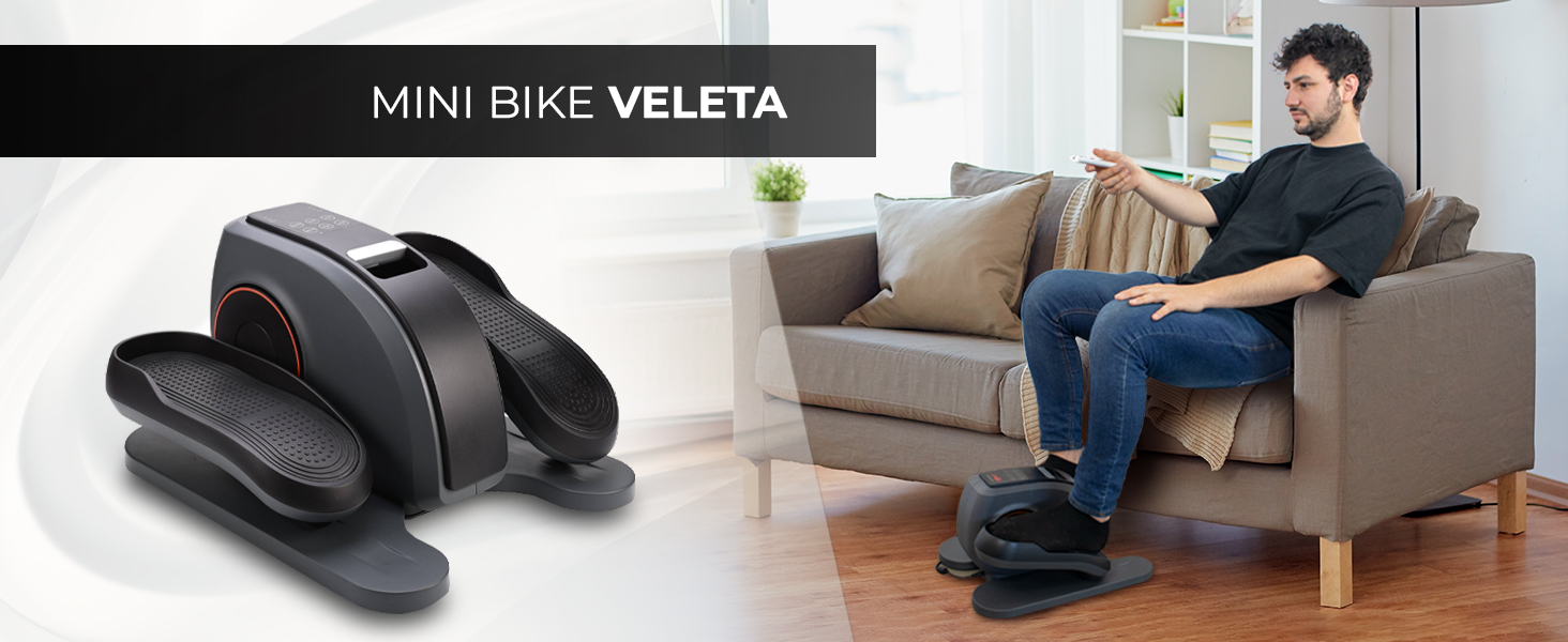 Велотренажер Mobiclinic Mini Bike Veleta з LCD-дисплеєм та регульованим опором, 10 швидкостей, 3 програми, для літніх людей