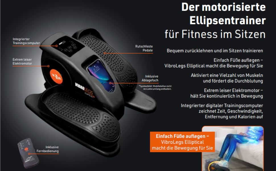 Електричний еліптичний тренажер Vibro Legs для дому - кардіо тренажер для ніг, підтримка циркуляції крові та фітнесу