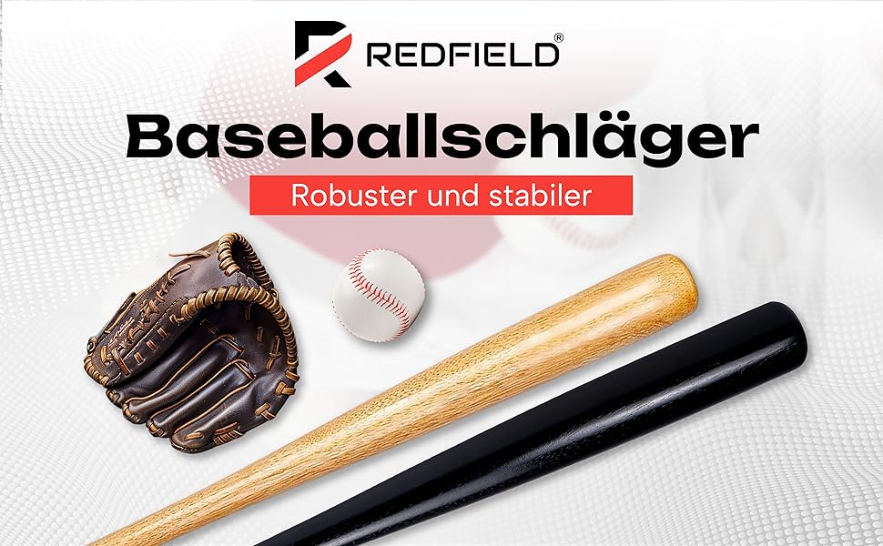 Біта для бейсболу Redfield з масиву дерева (76 см) - екологічна, чорна або натуральна