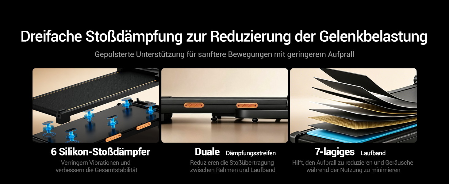 Складана бігова доріжка UMAY Walking Pad з нахилом 40% для дому та офісу, подовжені поручні 130 см, компактний дизайн, безшумна робота, чорна