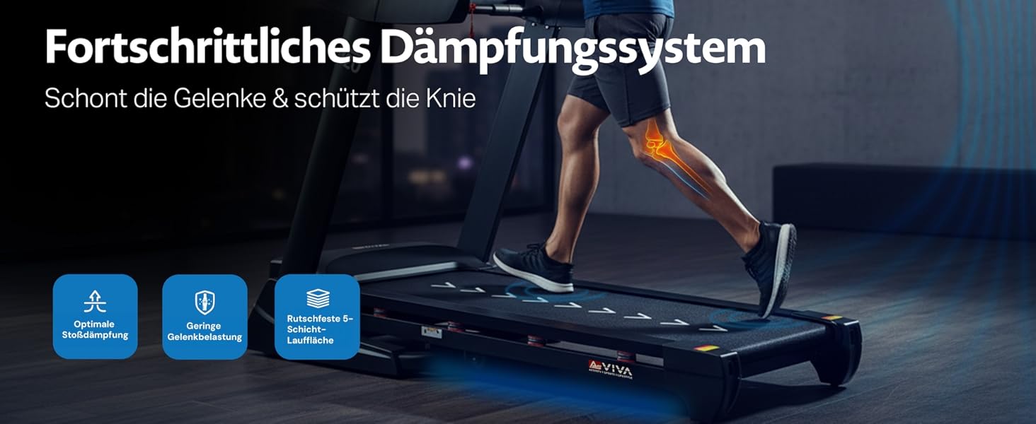 Бігова доріжка AsVIVA T20 Pro для дому: складана, швидкість до 18 км/год, нахил 20%, амортизація, макс. вага 150 кг, тренажер для кардіо та витривалості