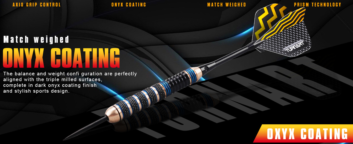 Дарти Turnart Metallspitze Set - Професійний набір дротиків 6 шт (22/24 г) з латунними корпусами та сталевими наконечниками