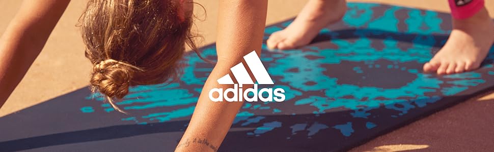 Килимок для йоги adidas Tie-Dye – 10 мм NBR, нековзний, захищає суглоби, з ручкою, товстий килимок для пілатесу та фітнесу, 183x61 см (Блакитний)