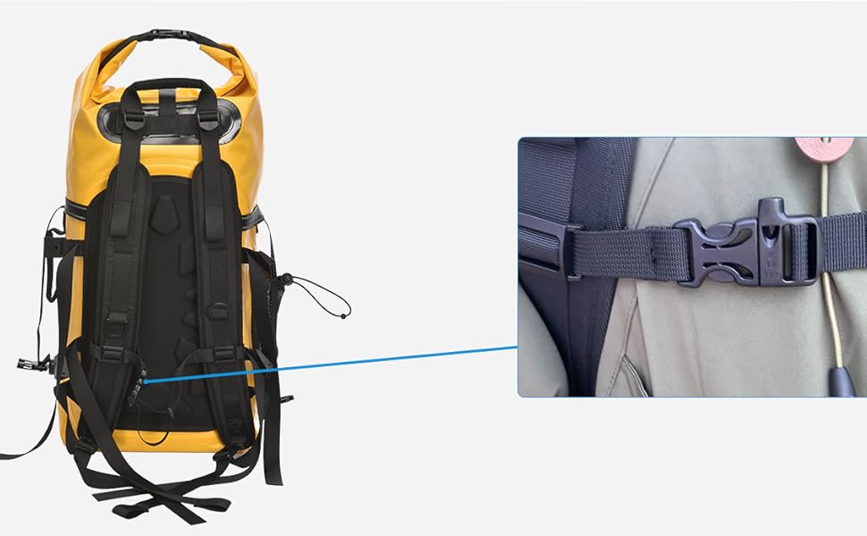 Водонепроникний рюкзак 35L для каякінгу, рафтингу та пляжу (жовтий)