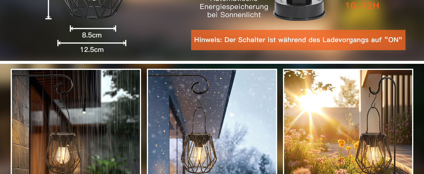 2 Сонячні ліхтарі для саду та вулиці, LED, водонепроникні, металеві, чорні, (діамант)