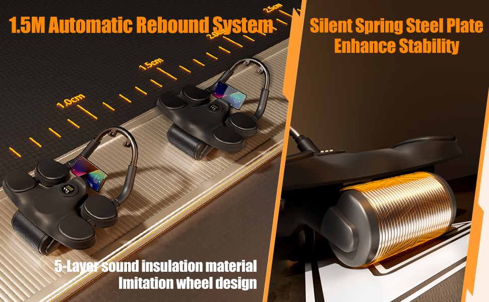 Автоматичний ролер для пресу, 1,5 м з наколінником та таймером, регульована підставка для ліктів