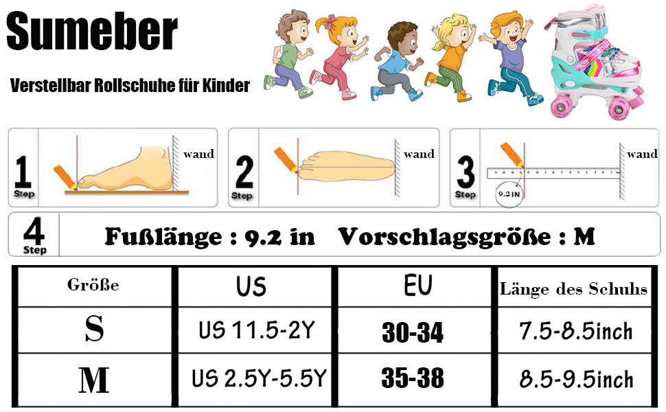 Дитячі ролики Sumeber з підсвічуванням, регульовані, рожеві (35-38)