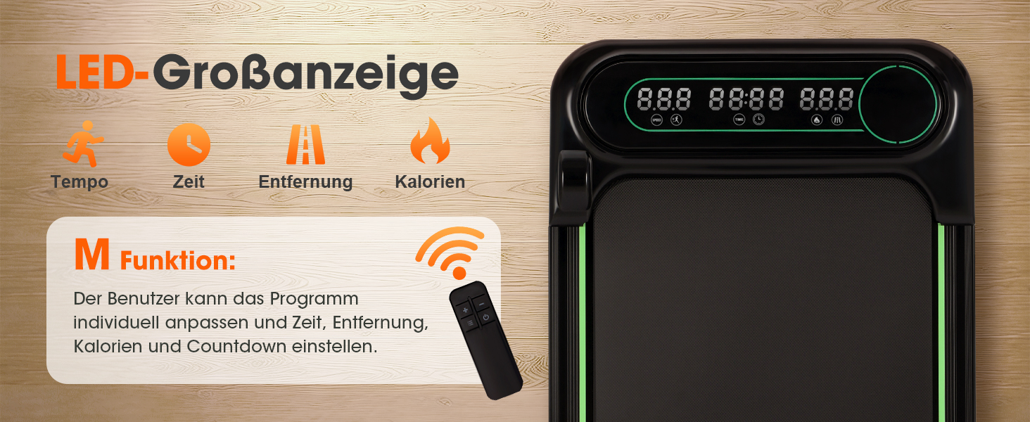 Бігова доріжка Alphaflow Walking Pad для дому та офісу з нахилом 4%, LED-дисплеєм та дистанційним керуванням