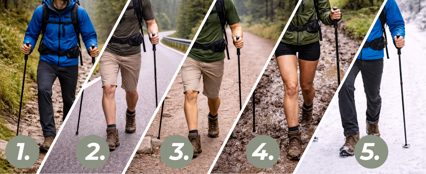 Телескопічні палиці для скандинавської ходьби та трекінгу Nordic Walking, ультралегкі, з натуральними корковими ручками, алюміній