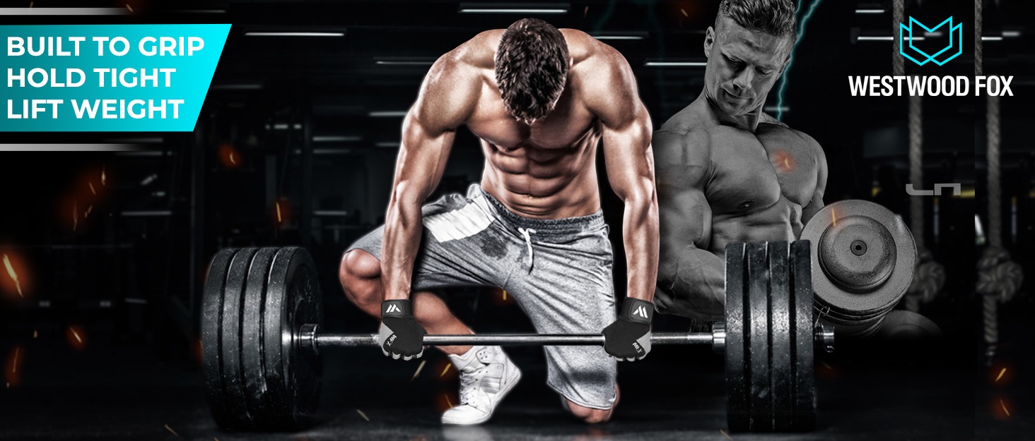 Фитнес-рукавички Westwood Fox для тренувань: неслизькі, амортизуючі, для важкої атлетики, з підкладкою, дихаючі, без пальців, підтримка відсутня