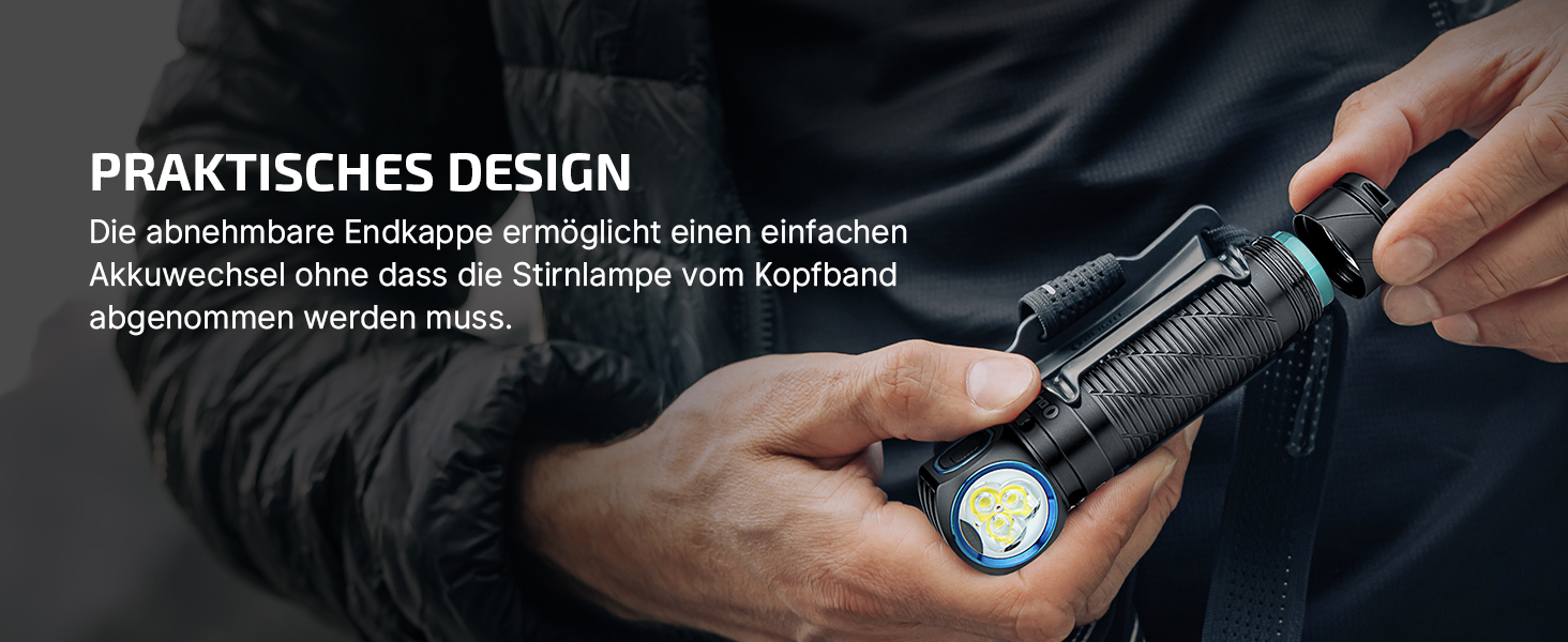 OLIGHT Perun 3 - LED налобний ліхтар, 3000 люмен, 7 режимів, сенсор, червоне світло, водонепроникний IP68, для кемпінгу, риболовлі, полювання (зелений)