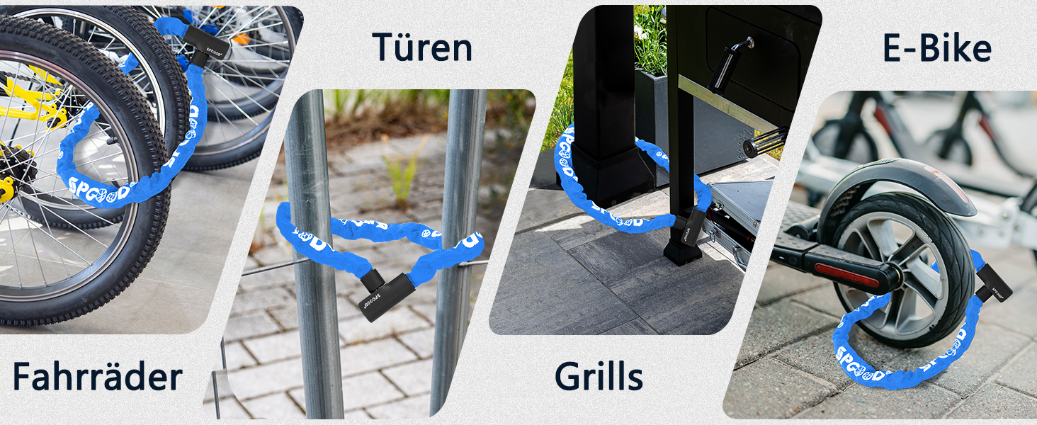 Надійне велозамок з 3 ключами, 90 см, проти крадіжок, з водонепроникним чохлом для велосипеда, електросамоката, електровелосипеда, MTB, мотоцикла, вантажного велосипеда, 870 мм, чорний/темно-синій