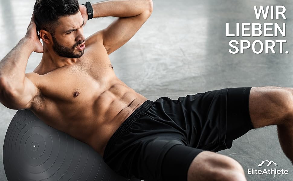 Фітбол для фітнесу та йоги Elite Athlete 75 см: ергономічний м'яч для офісу, фітнесу, вагітності та пілатесу з системою Anti-Burst