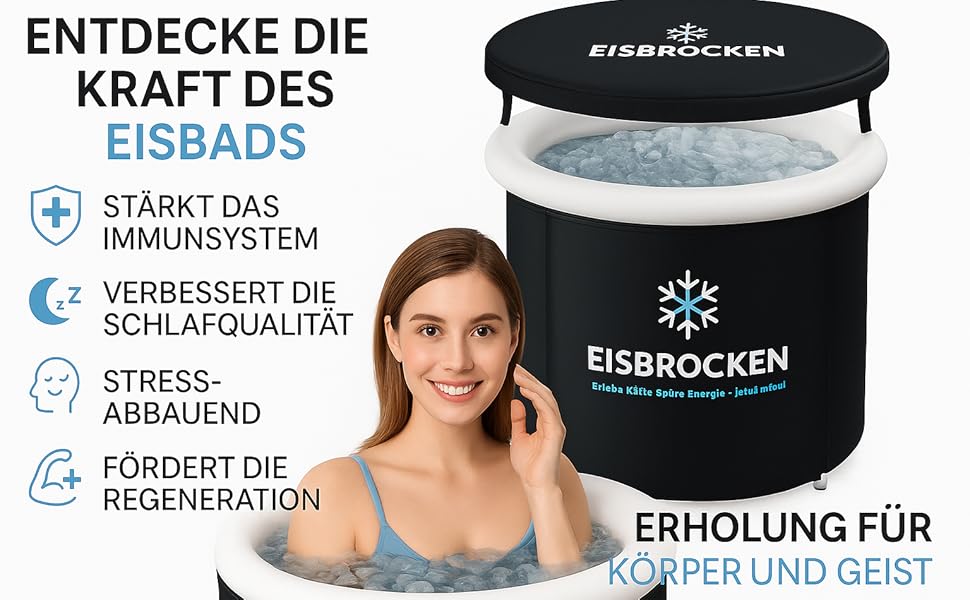 Тонна для крижаних ванн – складана 80 см Ø з ізоляцією – для спорту та релаксації (5-шарова)