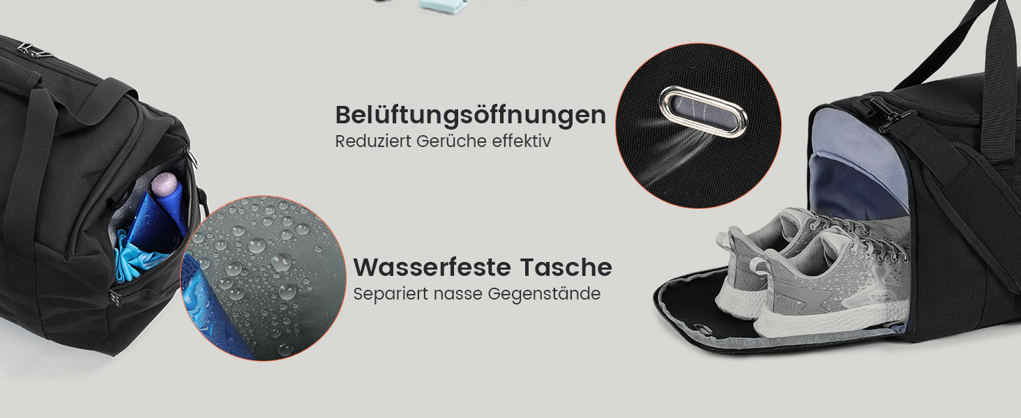 Спортивна сумка SKYSPER 40л з рюкзак-функцією, для спортзалу, подорожей, басейну, сіра