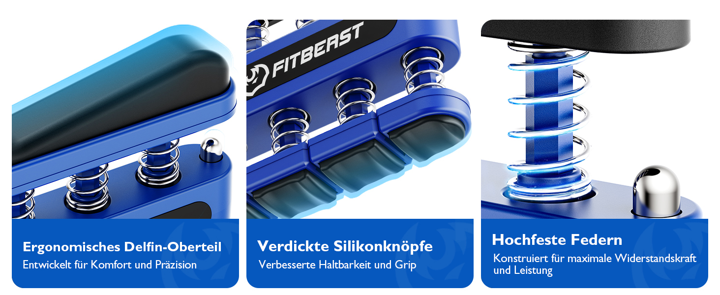 FitBeast Fingerkrafttrainer: Набір для тренування пальців (4 шт.) - для музикантів, скелелазів