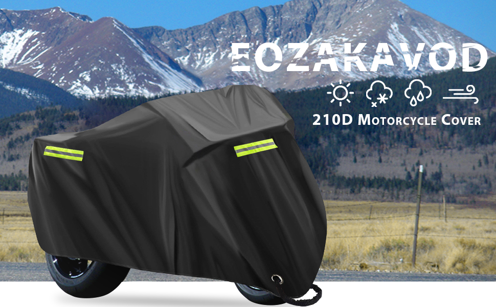 Чохол для мотоцикла 210D Oxford, захист від подряпин, водовідштовхувальний, для Harley-Davidson, Honda, Suzuki, Yamaha (245 x 105 x 125 см)