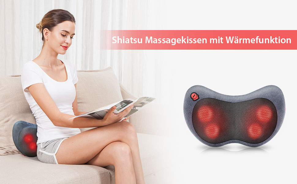 Comfier Шиацу масажер для шиї, масажна подушка з підігрівом для шиї, плечей і спини, 3D ротаційний, подарунок для чоловіків, жінок, мами, тата