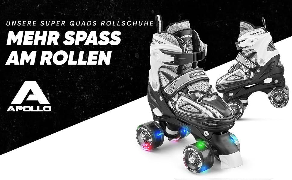 Дитячі ролики Apollo Super Quad X Pro з регулюванням розміру, LED, для дівчаток та хлопчиків, розмір 31-42 (35-38), блакитні