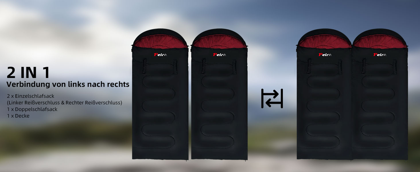 Спальний мішок для дорослих – широкий прямокутний, 3-сезонний з кишенею та сумкою, 300 г/м² бавовна, водонепроникний, для кемпінгу, дому та відпочинку на природі, з блискавкою справа