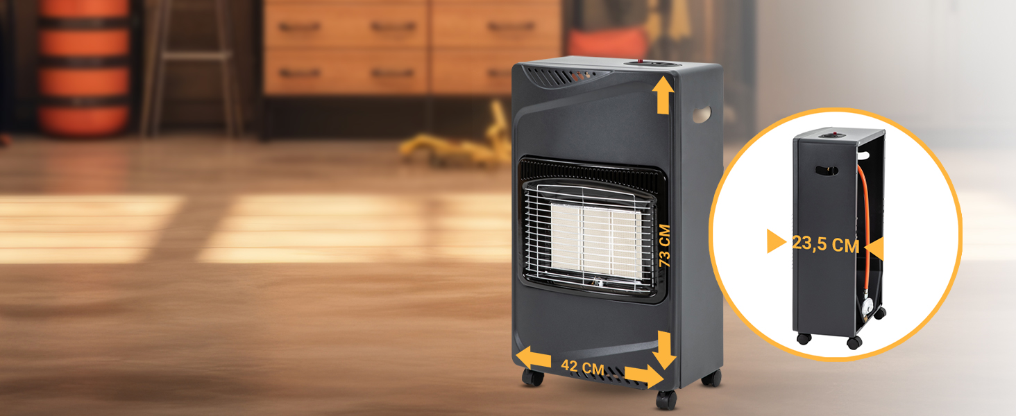 Газовий нагрівач Heidenfeld Inferno GH100 - 4200 Вт - для приміщень - газовий нагрівач, газовий опалювач, газовий котел