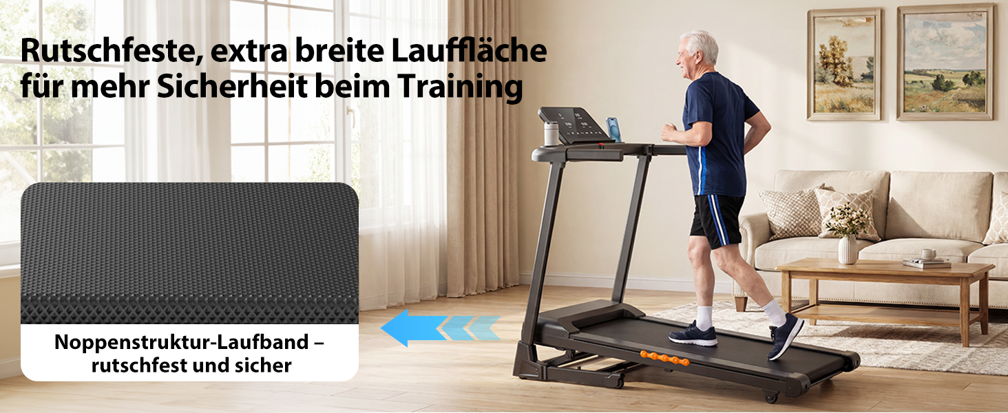 Складана бігова доріжка для дому та офісу з автоматичним нахилом 15%, двигун 3.0 к.с. (до 14 км/год), LED-дисплеєм та 12 програмами, макс. навантаження 136 кг, чорна