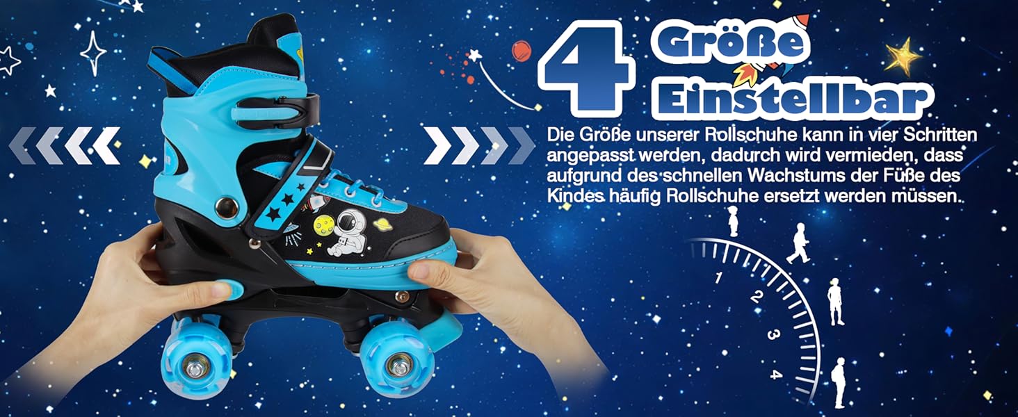 Дитячі ролики Kinder Rollschuhe, блакитні, регульовані, для дівчаток та хлопчиків, розмір 32-36 EU