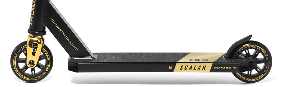 Самокат трюковий RAVEN Evolution Scalar Gold 100мм для дітей та дорослих. Колеса PP+PU, підшипники ABEC-7