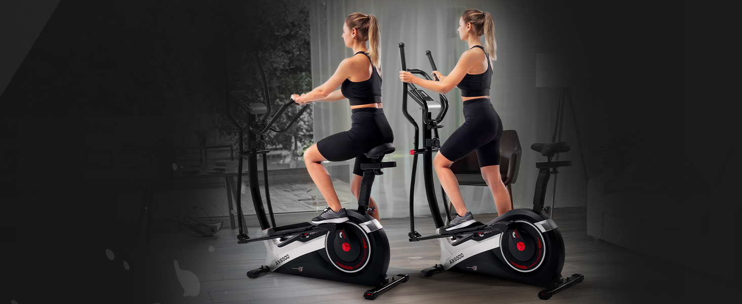 Гібридний тренажер Christopeit Sport AX 6500, 2-в-1, магнітна система гальмування, 10 рівнів навантаження, до 150 кг, чорний