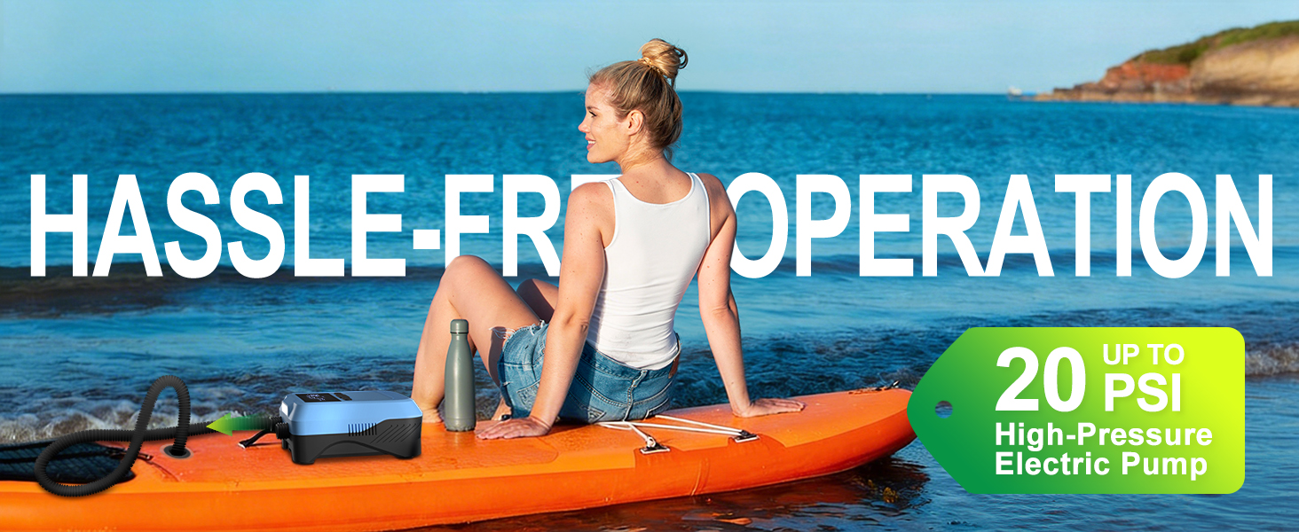 Насос електричний для SUP Mojimdo 20 PSI з підсвіткою, акумуляторний, 5 режимів, для сапборду, каяка, надувного човна та матрацу