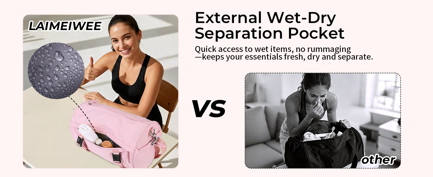 Спортивна сумка 11Л для фітнесу та йоги, водонепроникна сумка для тренувань з відділенням для мокрих речей та ременем для килимка, компактна дорожня сумка-вікенд для залу, басейну та сауни (Чорна)