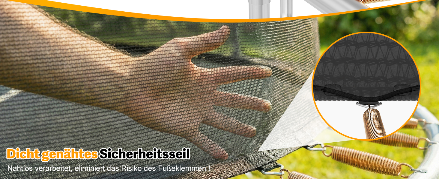 Батут Devoko Outdoor для дітей та дорослих, великий овальний, 305x214 см, з сіткою безпеки та міцним металевим каркасом