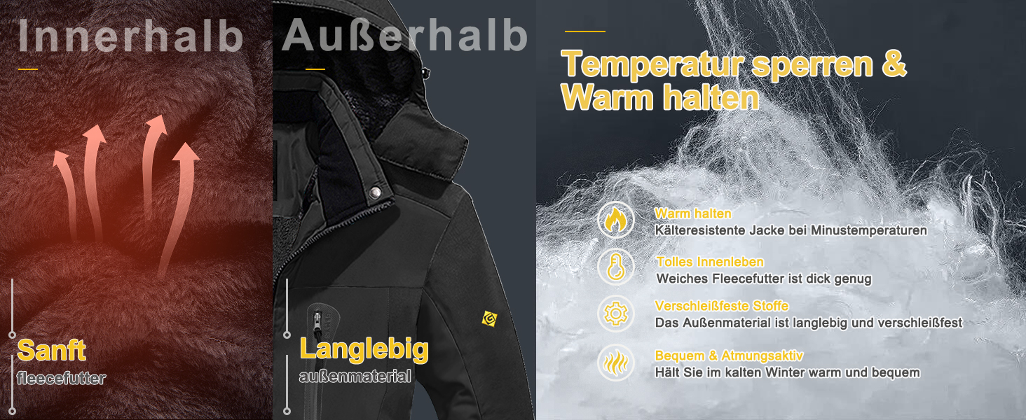 Жіноча лижна куртка GEMYSE: водонепроникна, вітронепроникна, з флісовою підкладкою, для активного відпочинку, колір: блакитний