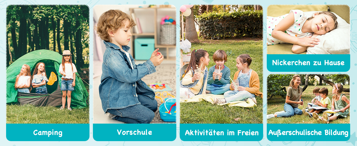 Сплячий мішок KingCamp для дітей, фланелевий, легкий, водонепроникний, компактний, зимовий, 4 сезони, для кемпінгу, підходить для дітей до 140 см, комфортна температура: 7°C (Блакитний L)