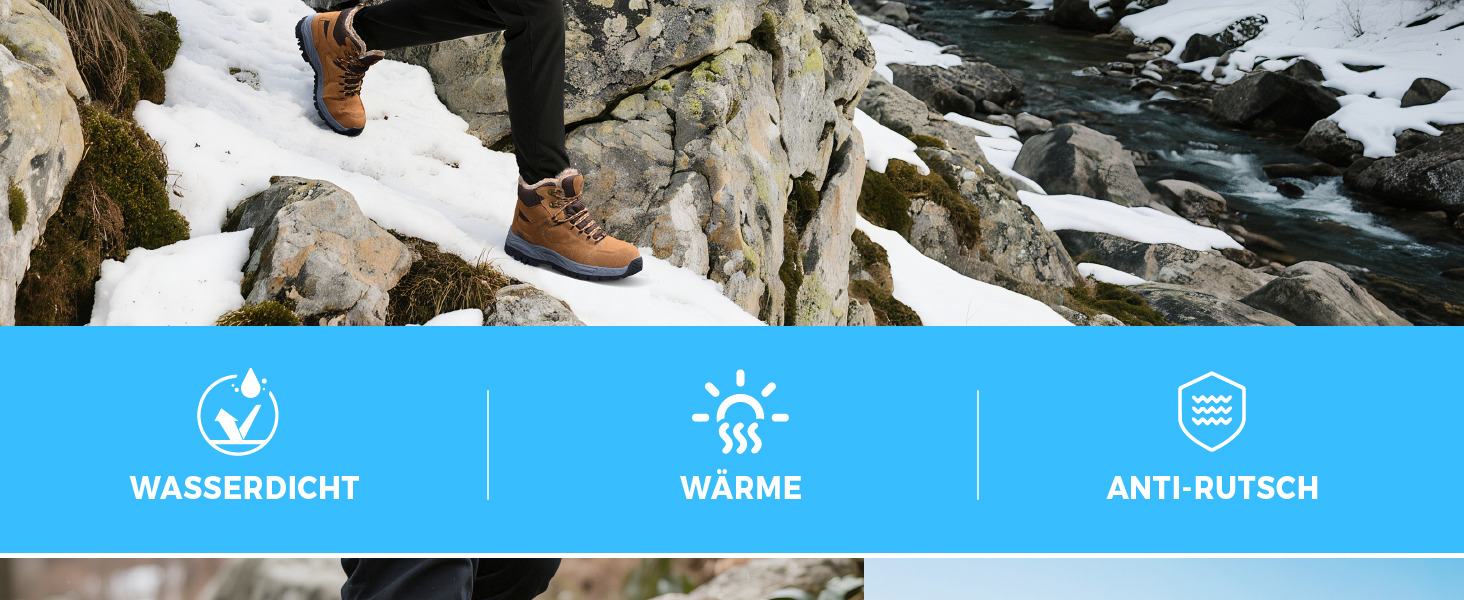 Зимові черевики JackShibo для чоловіків та жінок. Теплі, водонепроникні, з антиковзким покриттям. Зимові чоботи для активного відпочинку на природі. Розмір EU 43, колір коричневий.